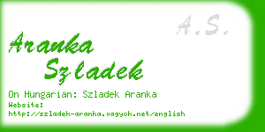 aranka szladek business card